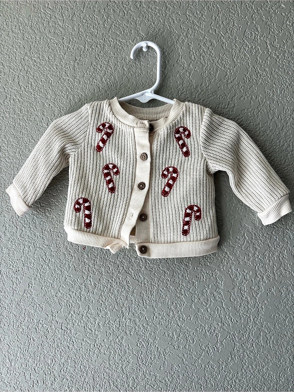 Chickpea Candy Cane Knit Sweater Baby 0-3M Like New